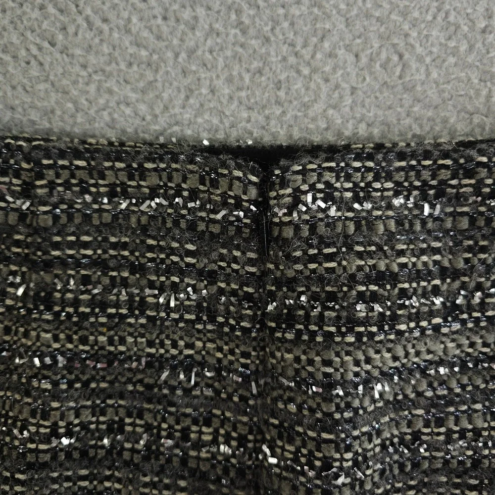 Tory Burch Ada Skirt Women 10 Granite Gray Metallic Tweed A Line Wool Blend Mini